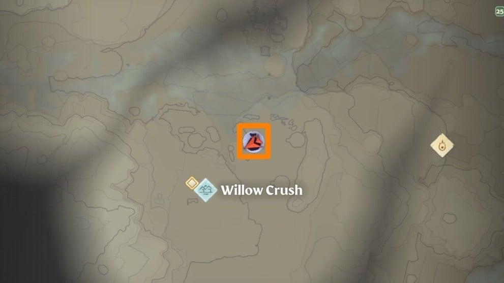 Willow Crush on the map in Enshrouded.