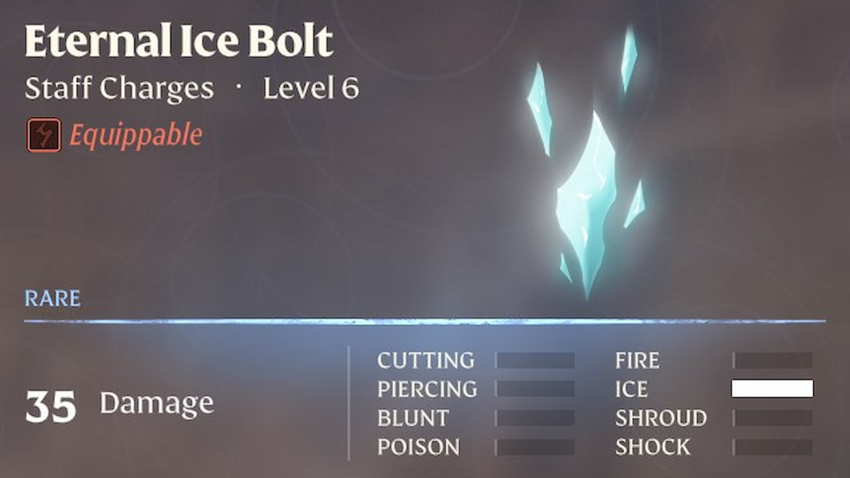 Eternal ice bolt staff charge in Enshrouded