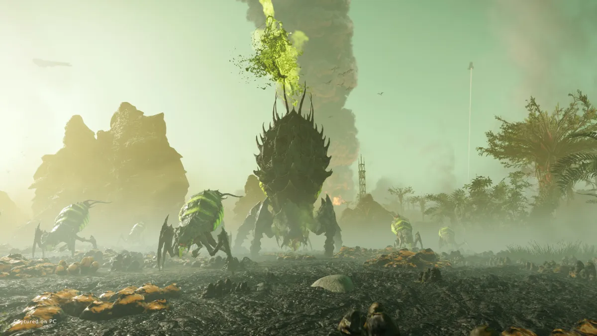 Three aliens coming towards you in helldivers 2
