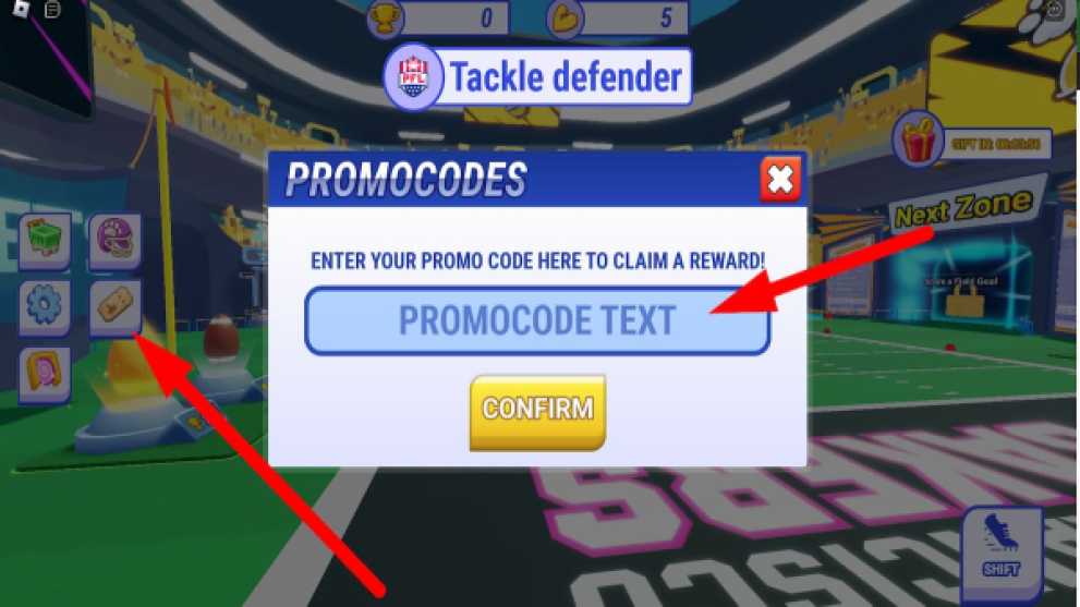 How to redeem codes in Touchdown Simulator
