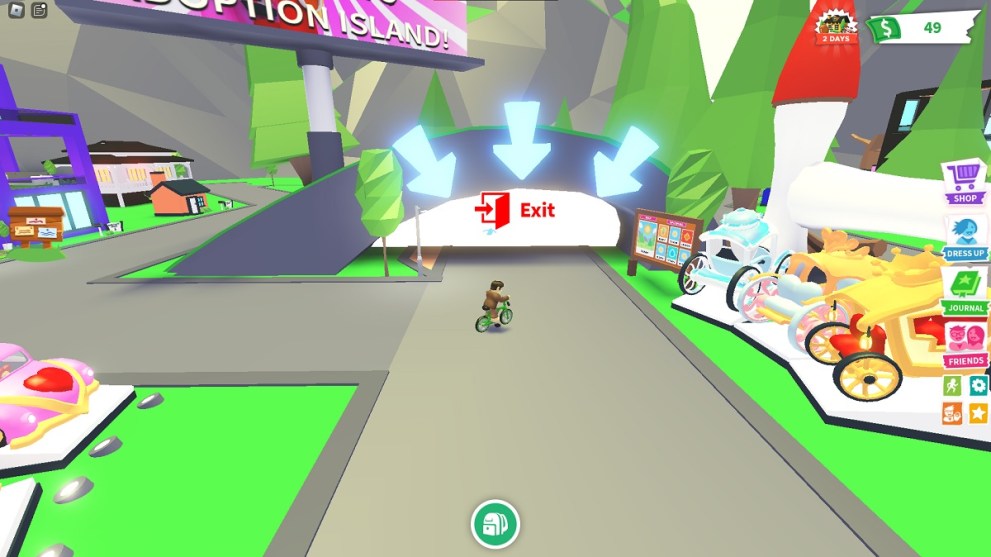 leaving the neighborhood in adopt me using the exit