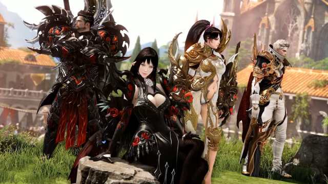 Lost Ark characters lined up and posing