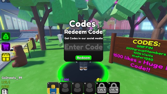 The code redemption area in Meme Tower Defense.