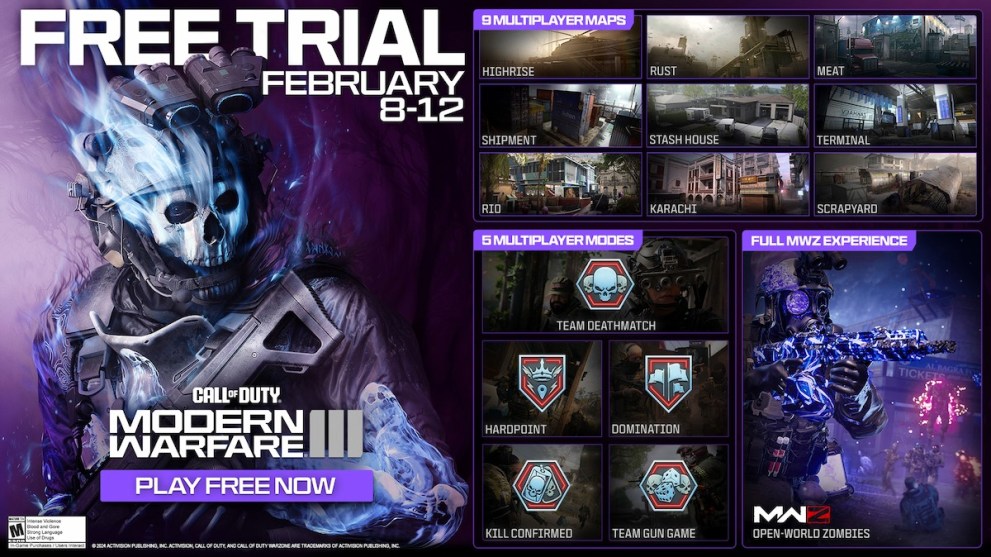 Free Trial details on MW3