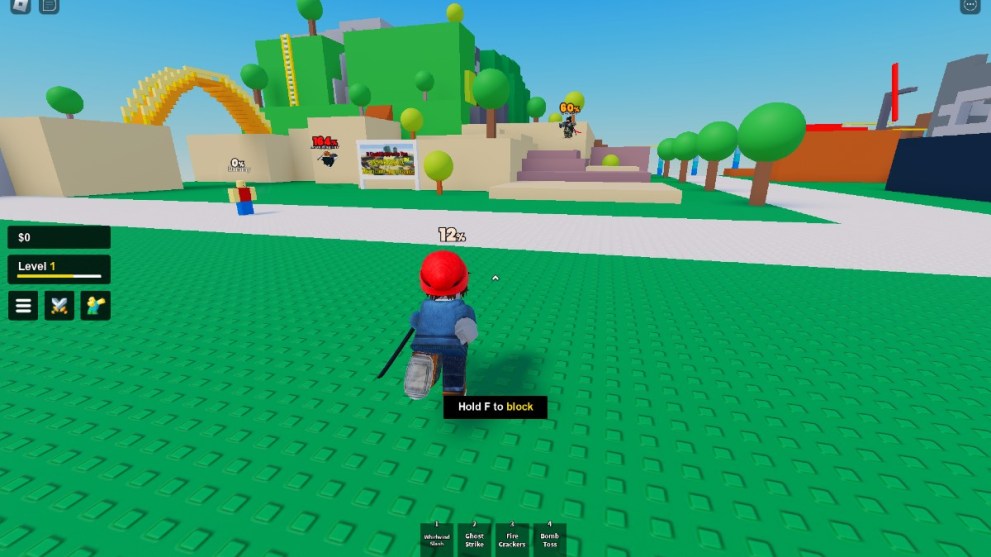 The player character running in Project Smash.