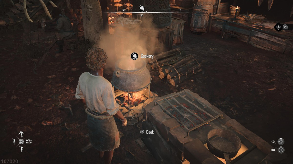 The player character preparing to cook in Skull and Bones.