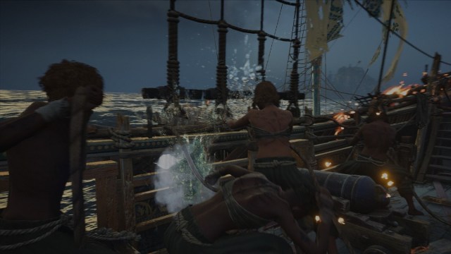 Boarding and looting enemy ship in Skull and Bones.