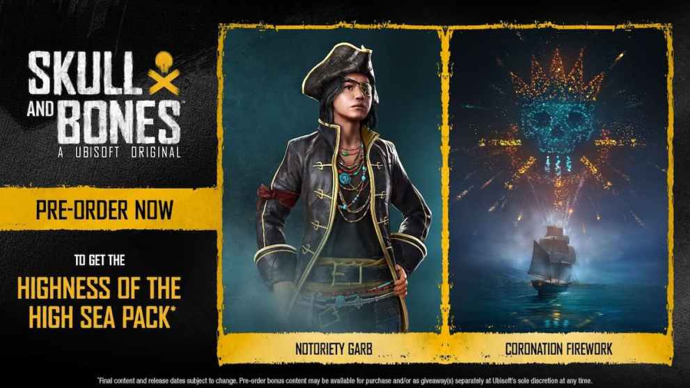 Skull and Bones pre-order bonuses.