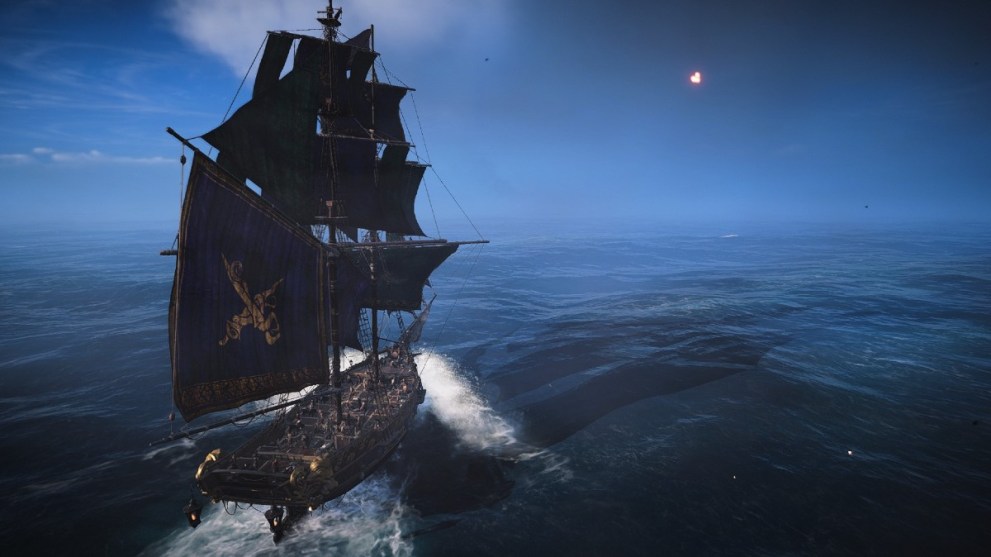 Ship sailing in Skull and Bones.