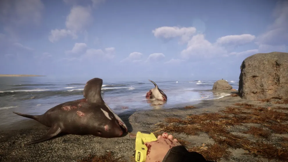 A beached whale in Sons of the Forest.