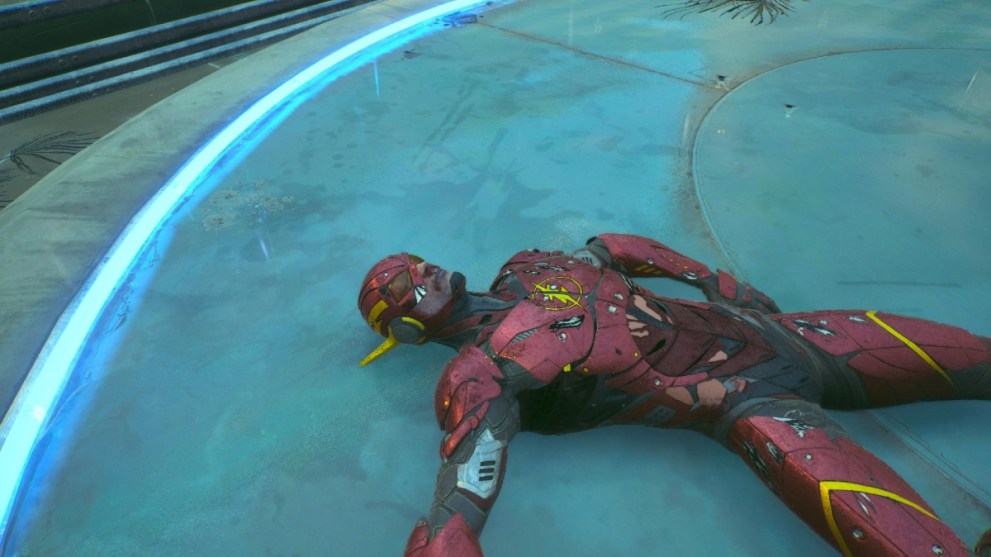 The Flash dead on the floor in Suicide Squad Kill the Justice League.