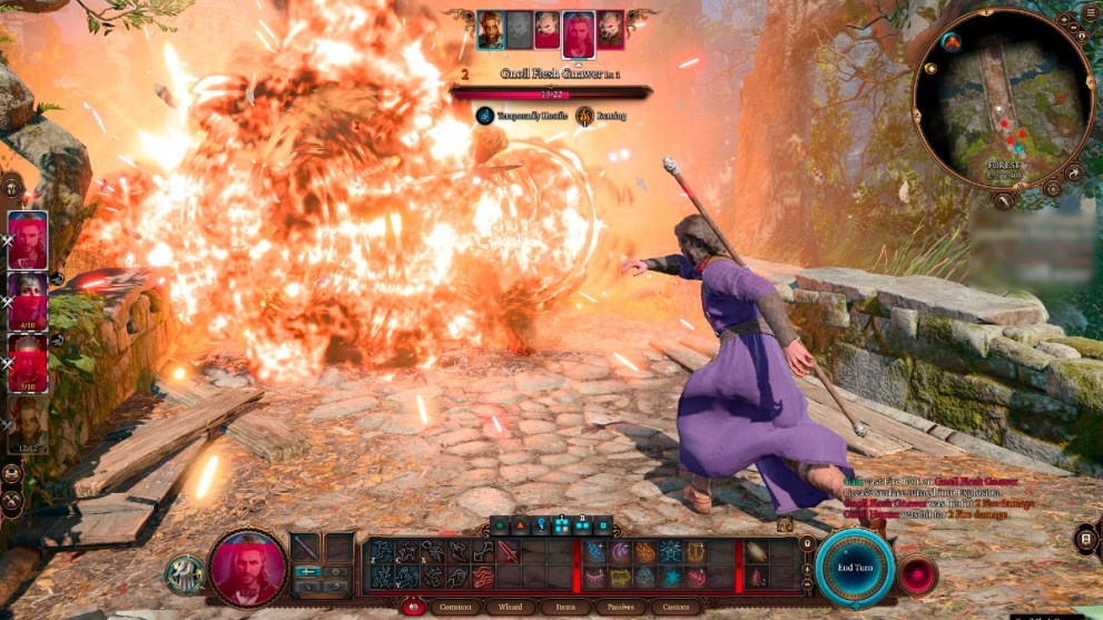 A wizard fighting against a troll in Baldur's Gate 3.