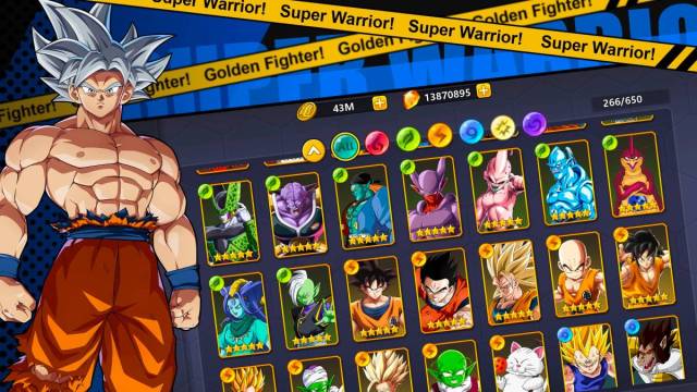 Goku and a range of fighters in Z Warriors Unleashed.