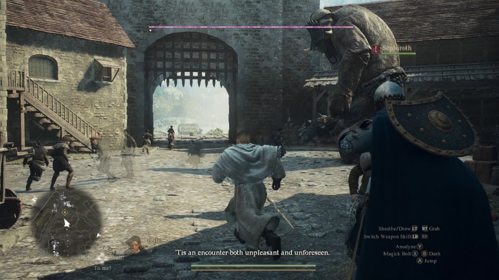 An ogre inside the capital city in Dragon's Dogma 2 The Arisen Shadow quest.