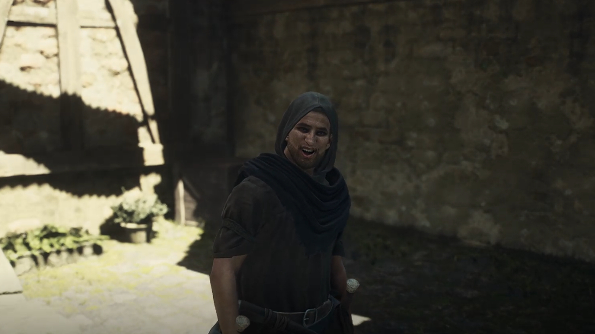 A cloacked character named Bermudo in Dragon's Dogma 2.