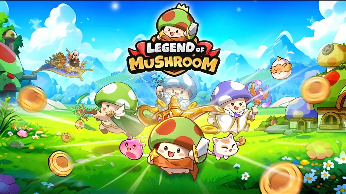Legend of Mushroom official artwork featuring mushroom characters.