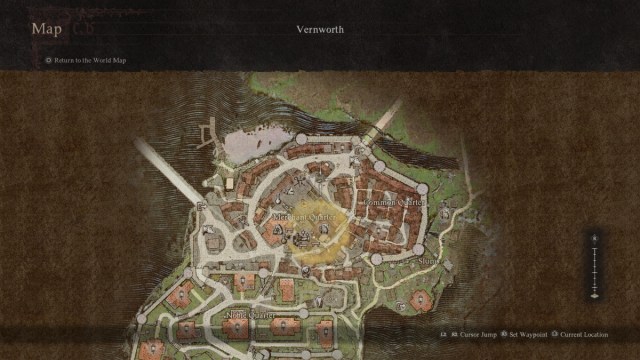 Merchant Quarter Location on Map in Dragon's Dogma 2