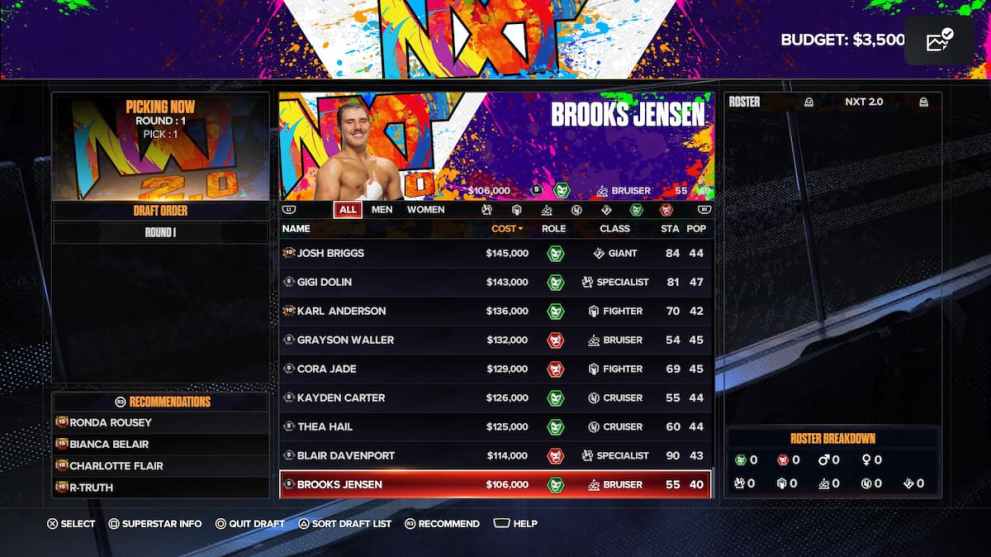 Drafting Cheaply MyGM Tips WWE 2K24