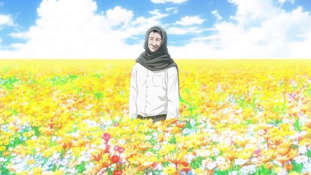 Sahad Standing in Flower Field in Pluto (Best Anime Villains)