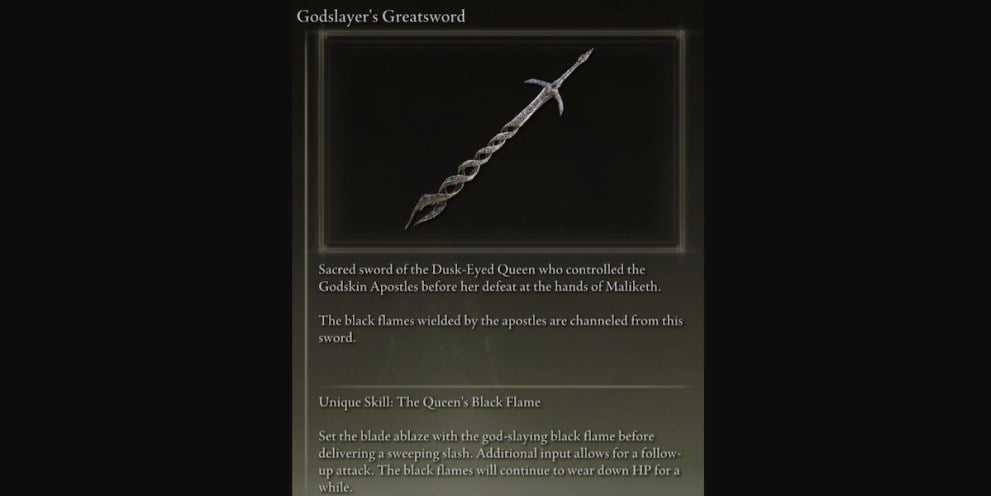 godslayer's greatsword description