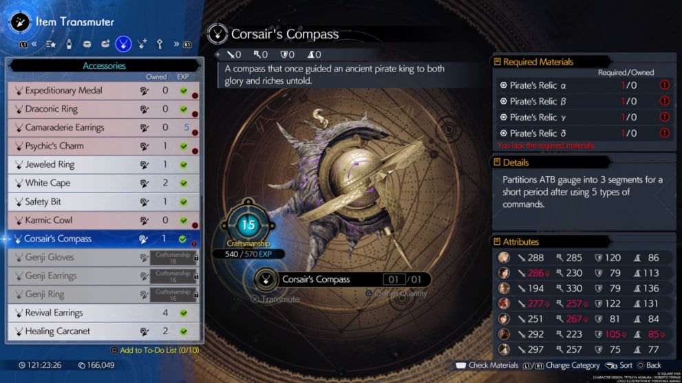 View of Corsair's Compass in FF7 Rebirth