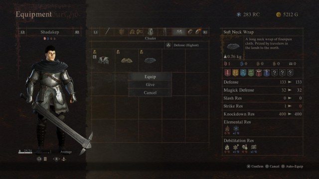 View of Dragon's Dogma 2 Guts Gear Page