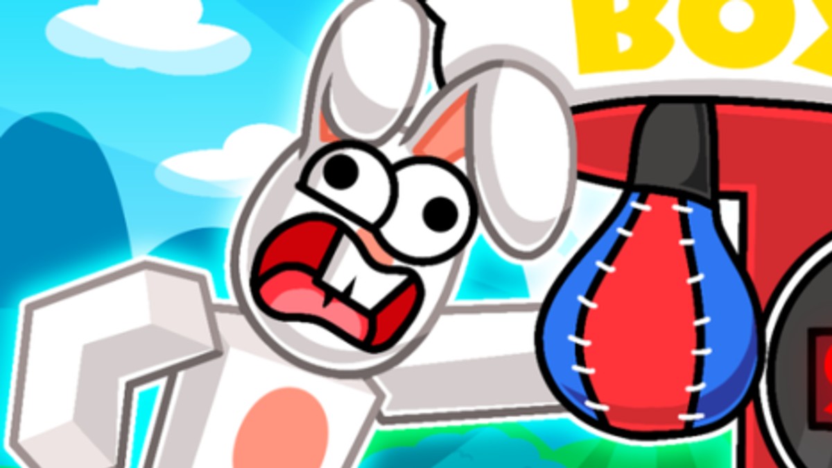 A bunny punching in Arcade Punching Simulator.
