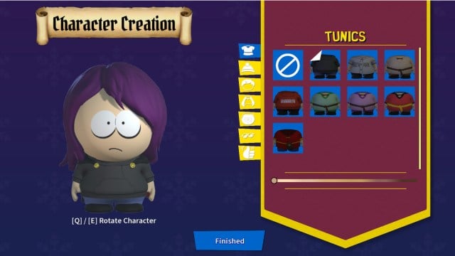 Character creation in South Park: Snow Day!