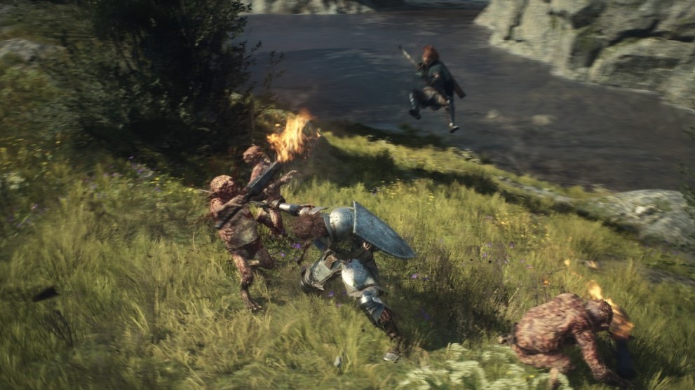 Players fighting goblins in Dragon's Dogma 2.