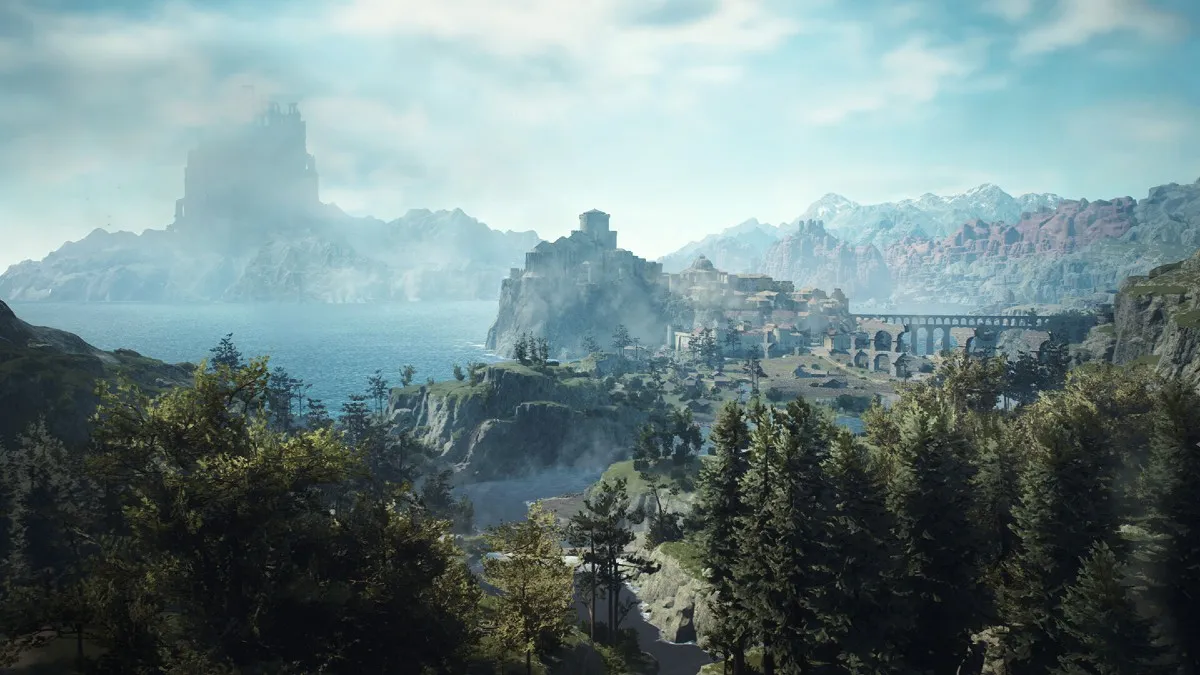 A vast landscape in Dragon's Dogma 2.