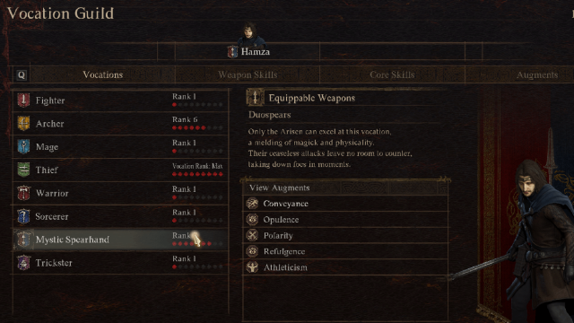 Dragon's Dogma 2 all vocations from menu