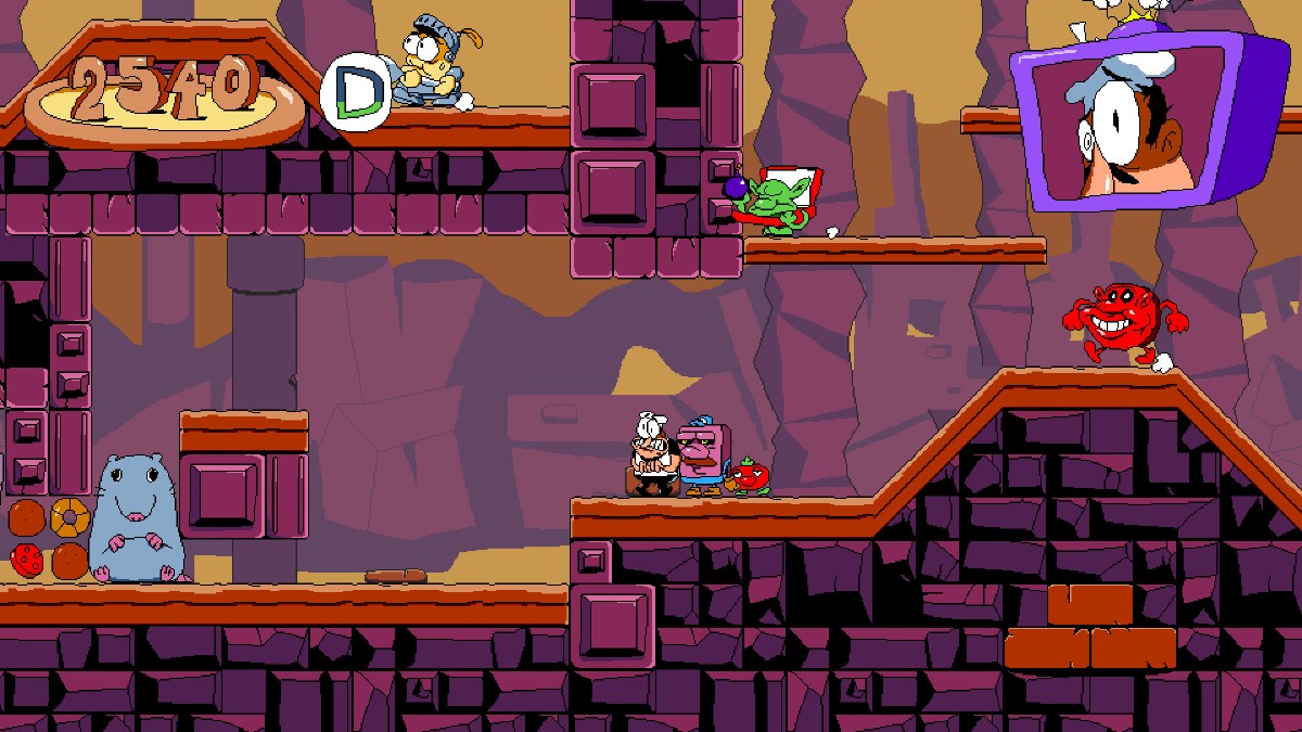 A run in progress in Tower of Pizza.