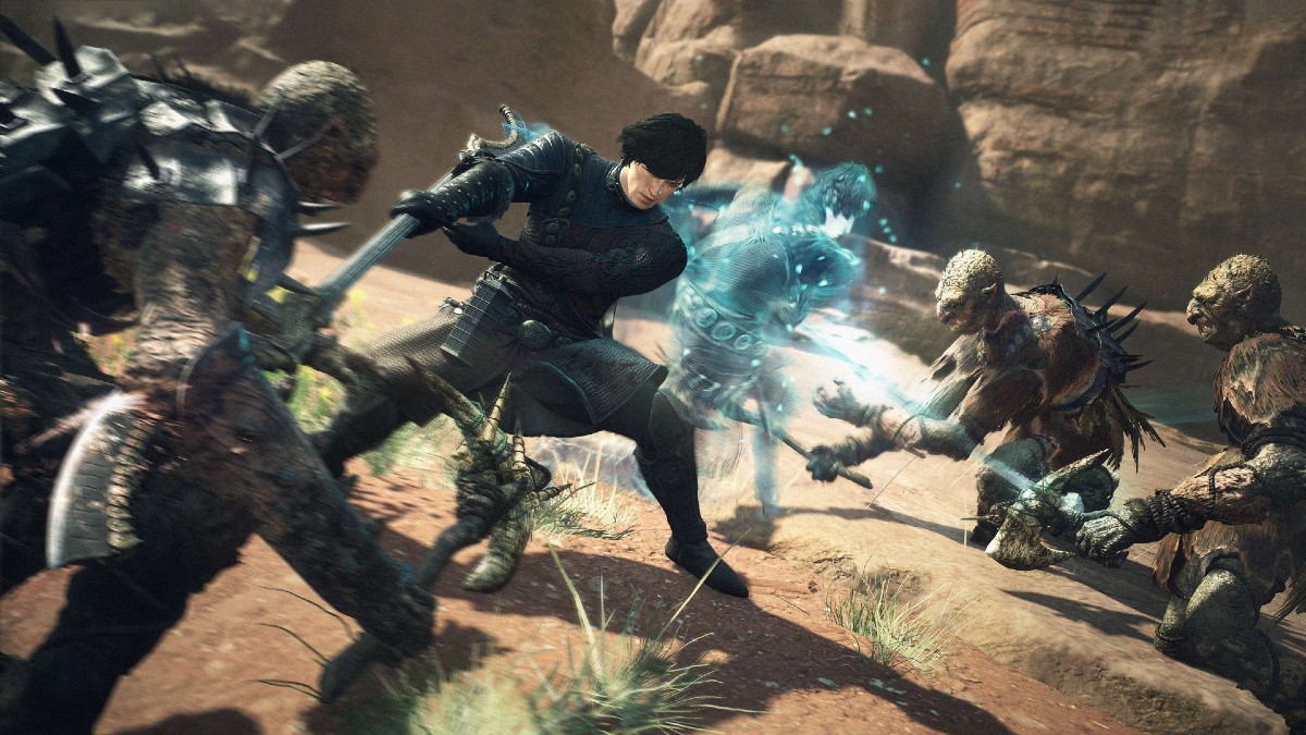 Players fighting in Dragon's Dogma 2.