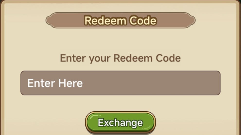 The code redemption screen in Legend of Mushroom.