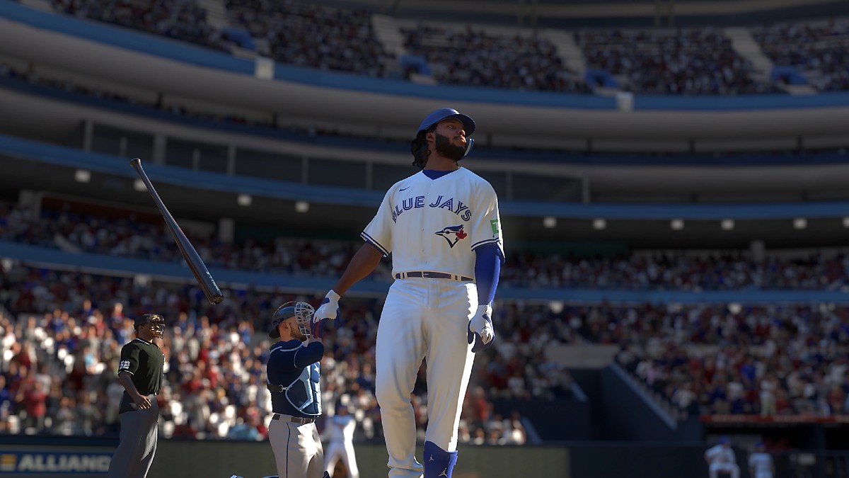A batter getting ready to play in MLB The Show 24.