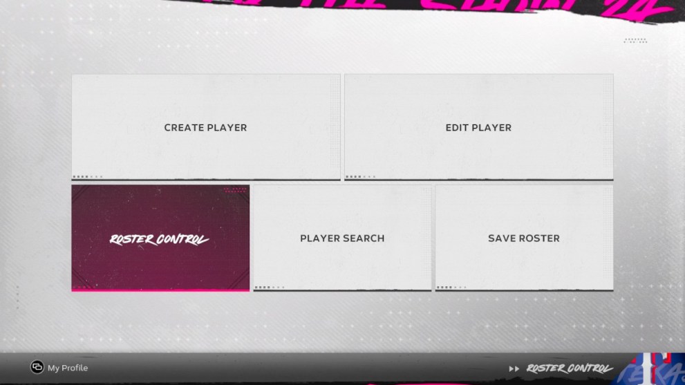 The Roster Control menu in MLB The Show 24.