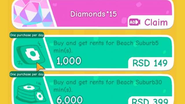 Watch ads for diamonds in Rent Please Landlord Sim