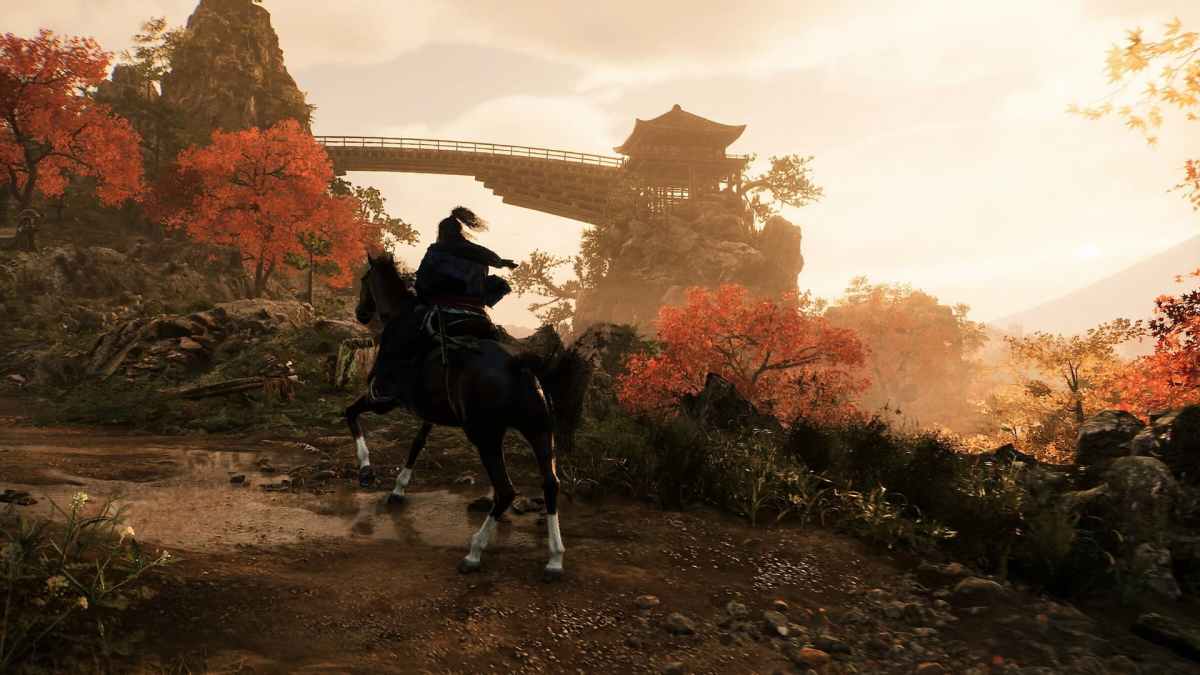 riding a horse in Rise of the Ronin