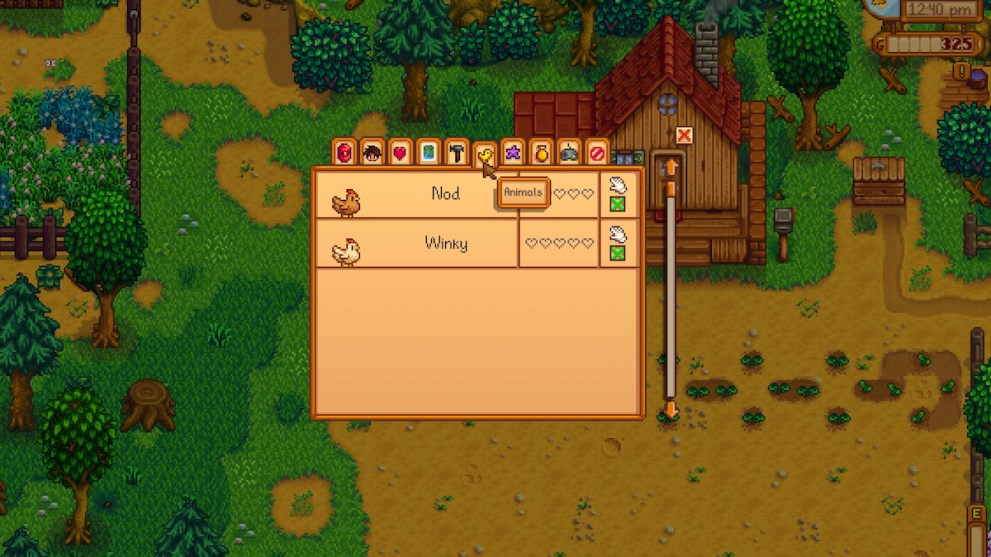 stardew valley 1.6 update animals tab