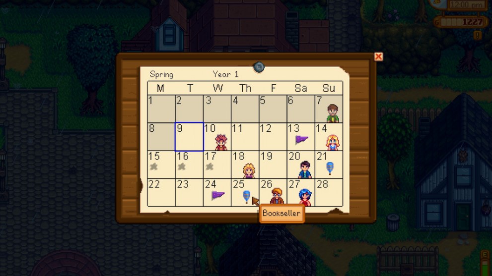 stardew valley bookseller calendar