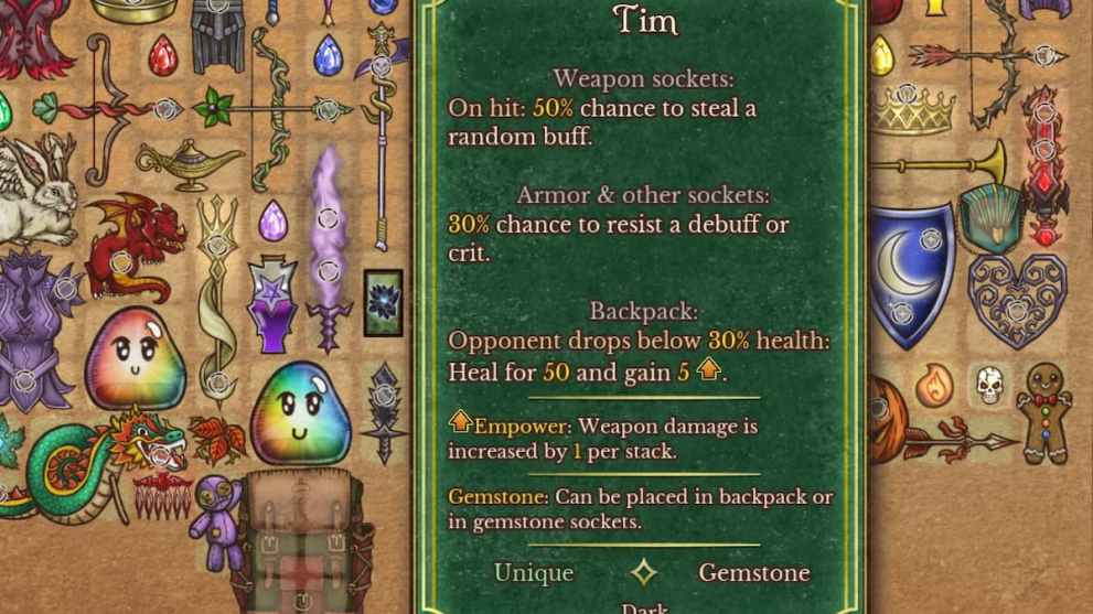 Tim best gemstone in Bacpack Battles