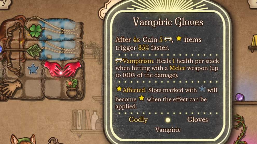Vampiric Gloves in Backpack Battles