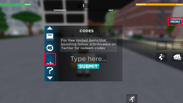 How to redeem codes in Roblox Hero Academia Final Ember