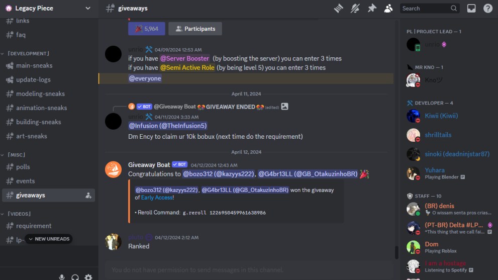 The official Discord server for Legacy Piece.