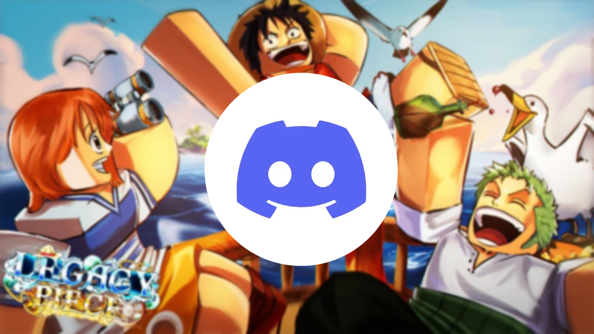 Discord logo with Legacy Piece artwork as background.