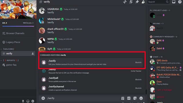 How you can verify your Roblox account to join the Legacy Piece Discord server.