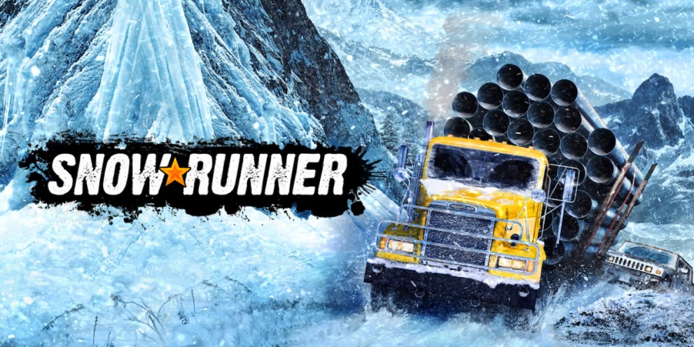 freightliner vehicle driving through snow in snowrunner