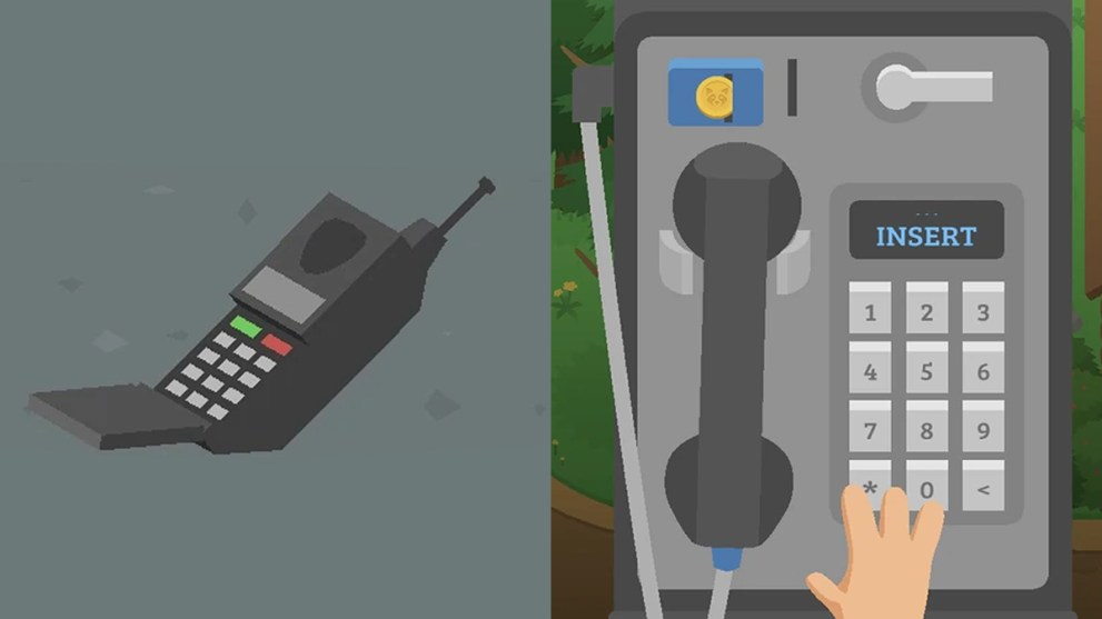 You can use a cellular phone or a phone booth to call various numbers in Sneaky Sasquatch.