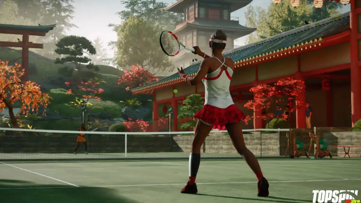 a player serving in TopSpin 2k25