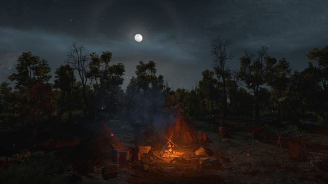 A camp at night in Ancient Cities